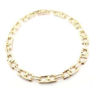 Rare! Authentic Tiffany & Co 18k Yellow Gold Wide Link Necklace 2001